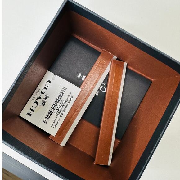 Coach Gold Mini Boyfriend Watch with Signature Blue Rubber Band - Picture 12 of 16